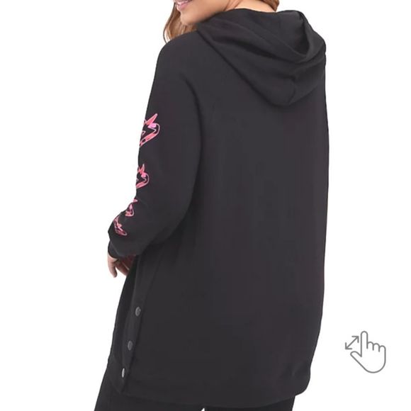 Torrid Tunic Cozy Hoodie Fleece Love Leopard Bolt Size 1X - Picture 12 of 17